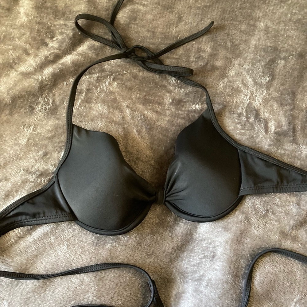 Black Tie Push Up Bikini Top